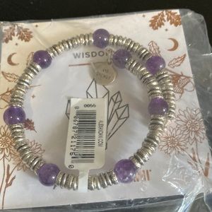 Alex and Ani Amethyst Beaded Wrap Bracelet